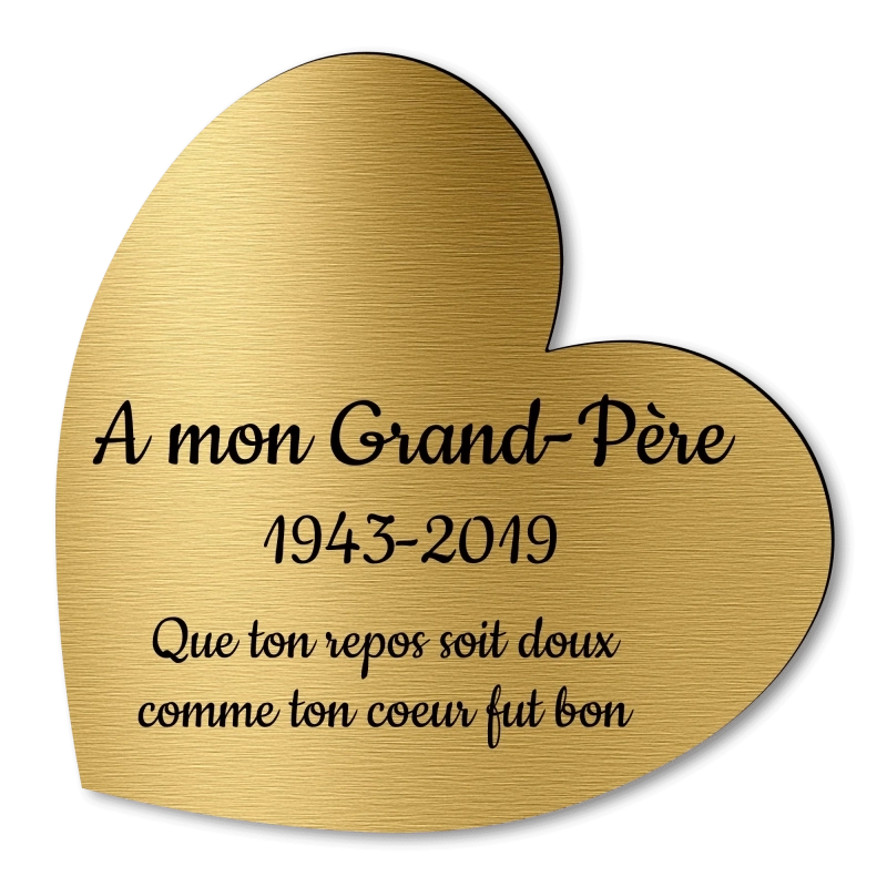 Plaque Funéraire Coeur Gravée