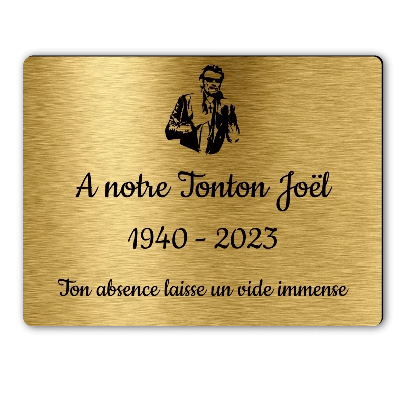 Plaque Funéraire Rectangle Gravée Johnny Hallyday