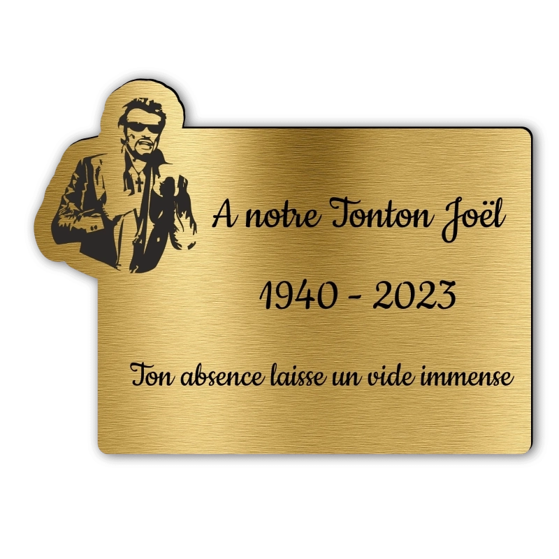 Plaque Funéraire Gravée Forme Johnny Hallyday