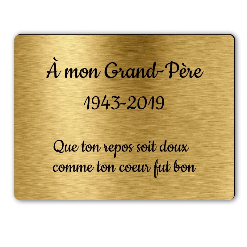 Plaque Funéraire Rectangle Gravée