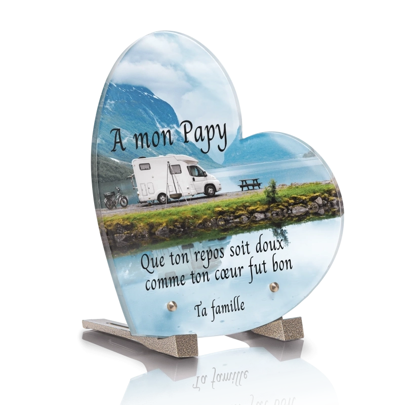 Plaque Funéraire Contemporaine Coeur Camping Car 4