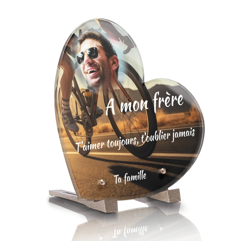 Plaque Funéraire Coeur Vélo de Route