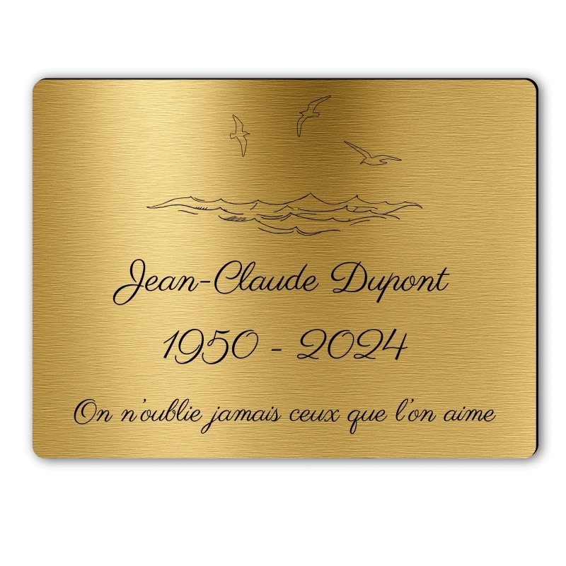 Plaque Funéraire Rectangle Gravée Océan