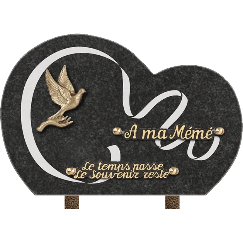 Plaque funéraire Nuage Colombe Main 30x20cm (Standard)