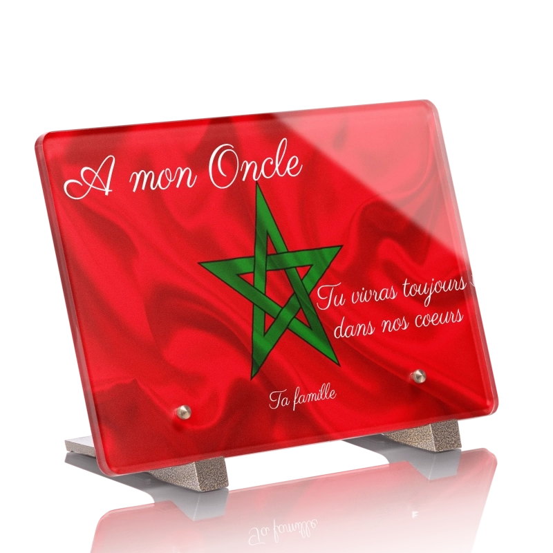 Plaque Funéraire Drapeau Maroc