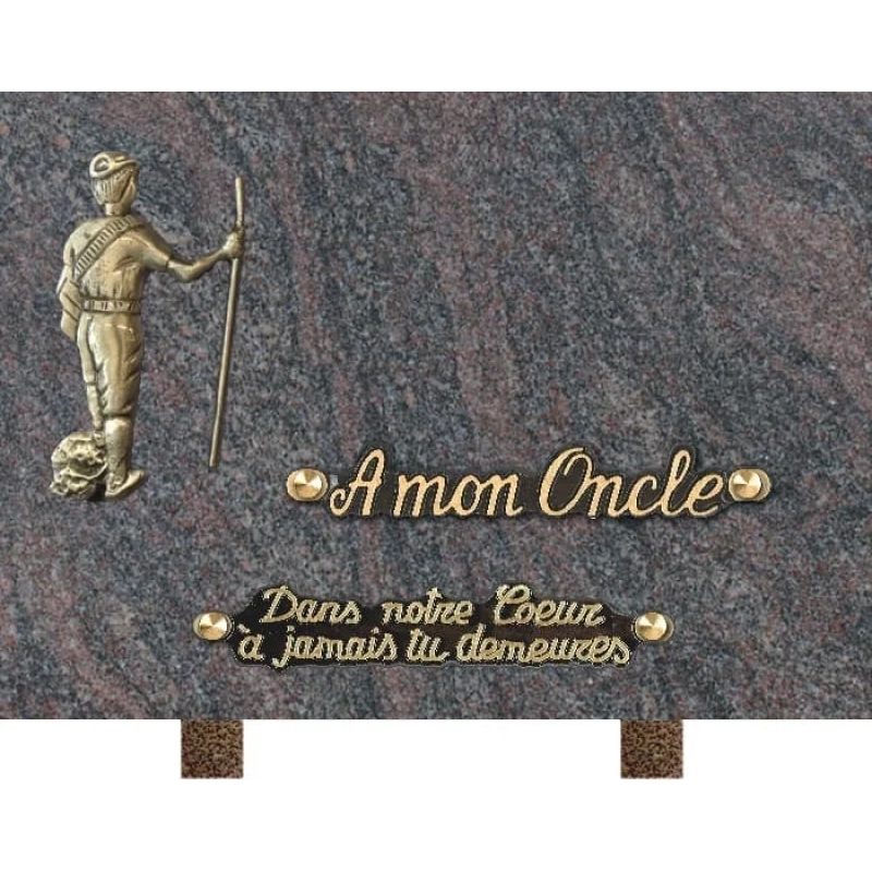 Plaque funéraire granit Berger 25x18cm (moyen)