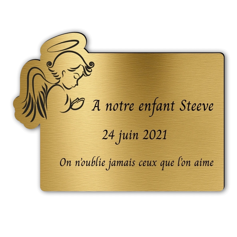 Plaque Funéraire Gravée Forme Ange