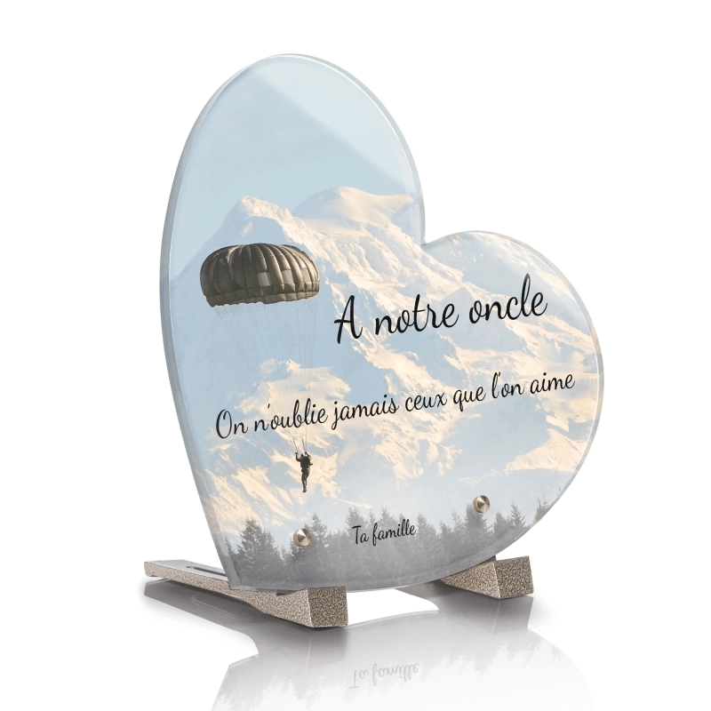 Plaque pour Tombe Coeur Parachute