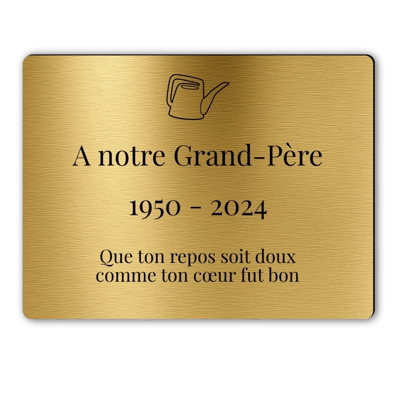 Plaque Funéraire Rectangle Gravée Jardin