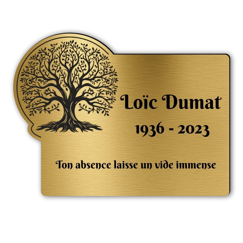 Plaque Funéraire Gravée Forme Arbre de vie