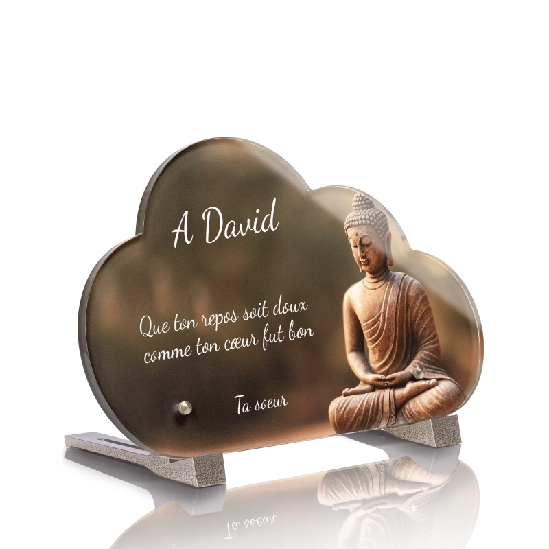 Plaque Funéraire Nuage Zen Bouddha 2