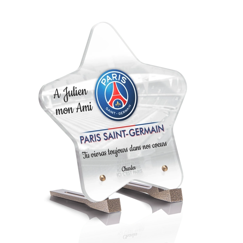 Plaque Funéraire Etoile Foot PSG