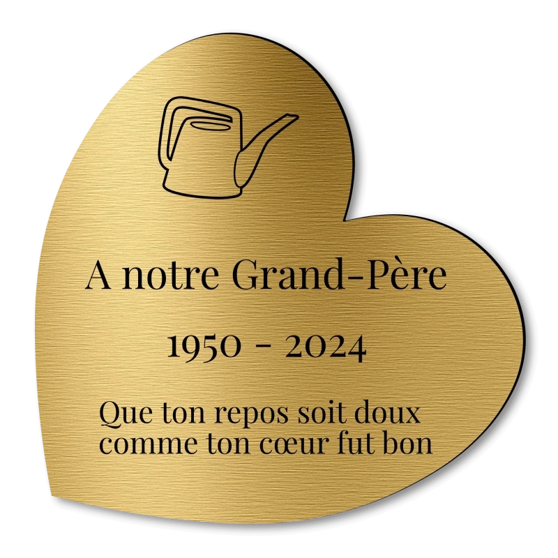 Plaque Funéraire Coeur Gravée Jardin