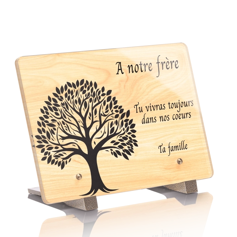 Plaque Funéraire Bois Érable Arbre